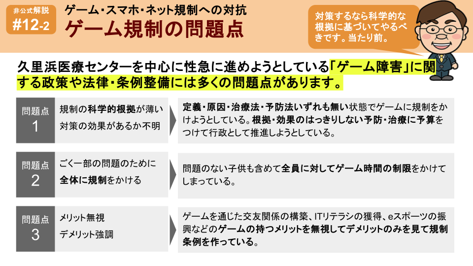 ゲーム・ネットを悪者にした規制を止める