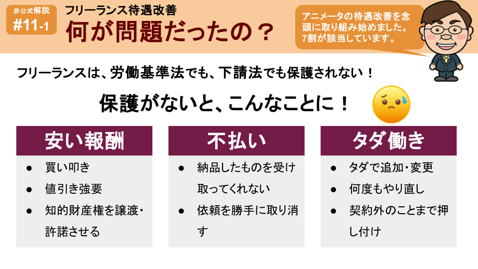 フリーランスが安心して働ける環境に